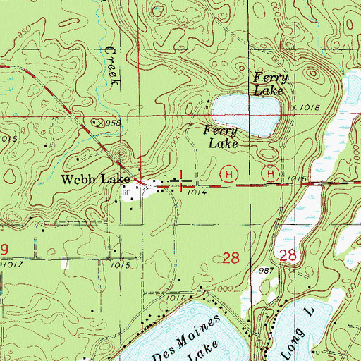 Topographic Map of Webb Lake Volunteer Fire and Rescue, WI