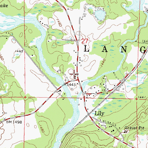 Topographic Map of Langlade Township Fire Department, WI