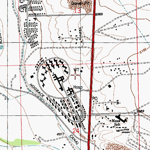 Topographic Map of Northern Navajo Medical Center, NM