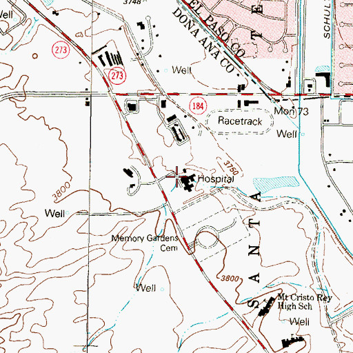 Topographic Map of Peak Behavioral Health Services - The Peak Psychiatric Hospital, NM