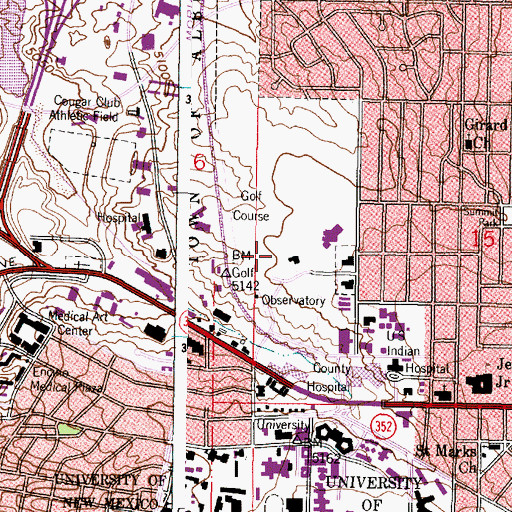Topographic Map of University of New Mexico Children's Psychiatric Center, NM