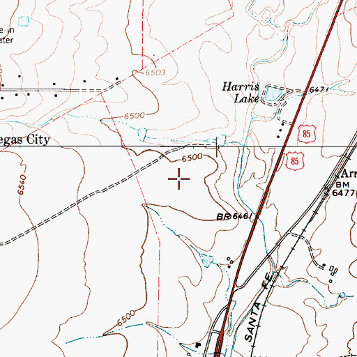 Topographic Map of Alta Vista Regional Hospital, NM