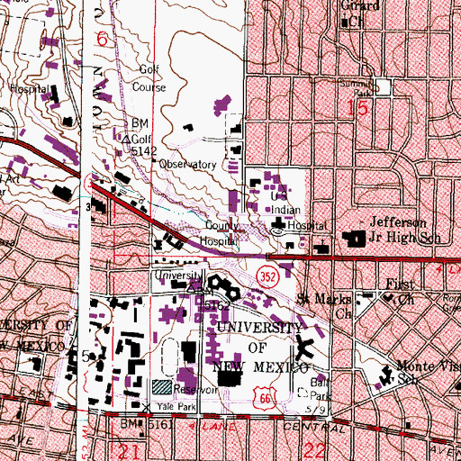 Topographic Map of University of New Mexico Children's Hospital, NM