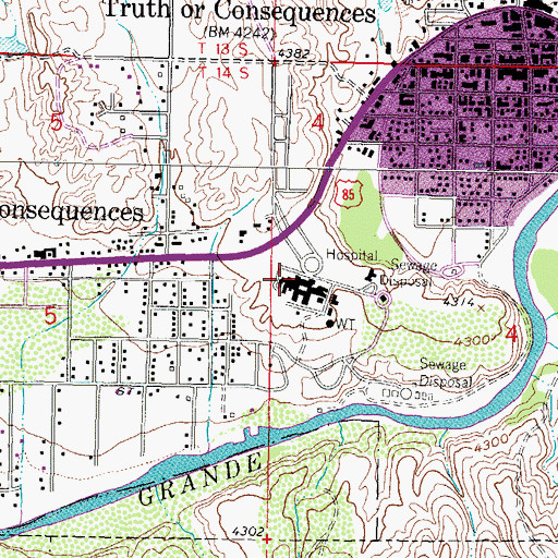 Topographic Map of New Mexico State Veterans' Home, NM