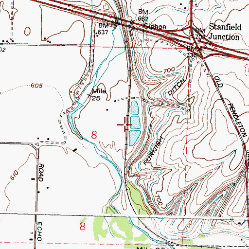 Topographic Map of Echo Wastewater Treatment Plant, OR