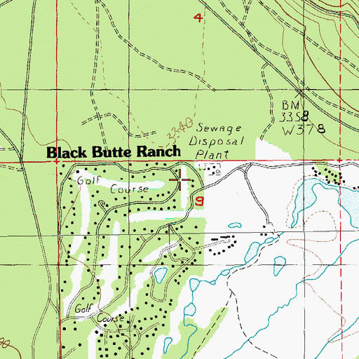 Topographic Map of Black Butte Ranch Wastewater Treatment Plant, OR