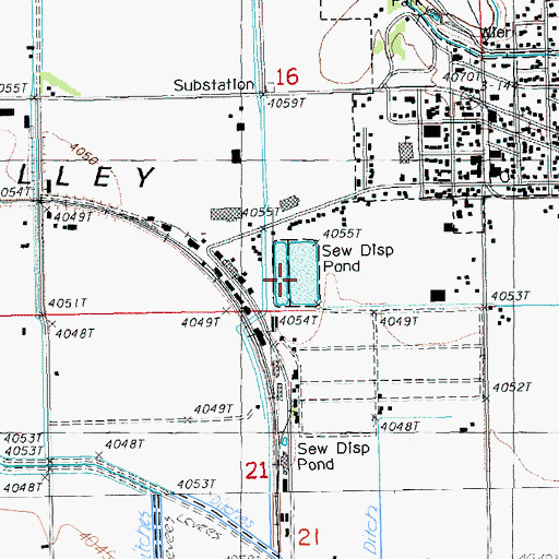 Topographic Map of Malin Sewage Treatment Lagoons, OR