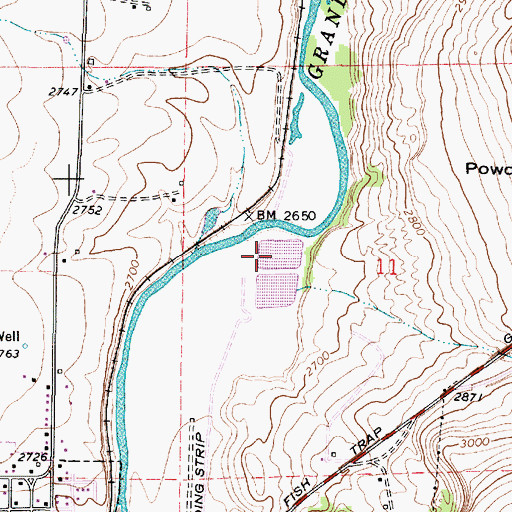 Topographic Map of Elgin Sewer Treatment Plant, OR