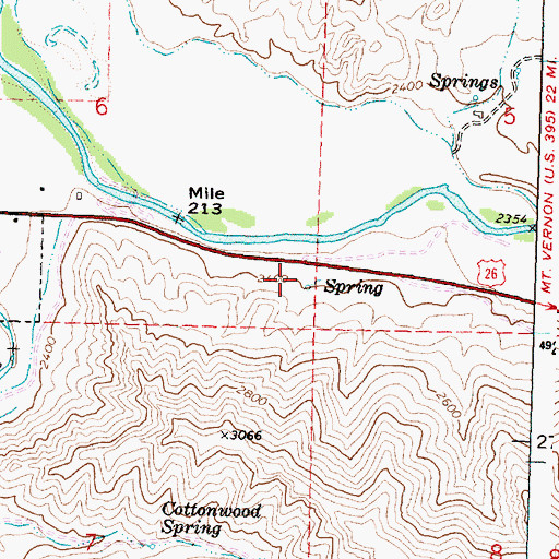 Topographic Map of Dayville Sewage Treatment, OR