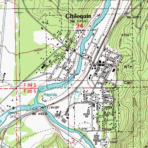 Topographic Map of Chiloquin Sewage Treatment Facility, OR