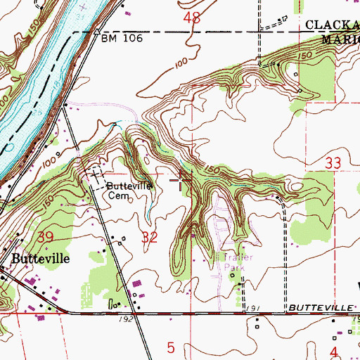 Topographic Map of Century Meadows Sanitary Systems Sewage Treatment Plant, OR