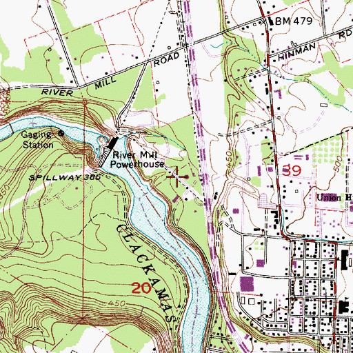 Topographic Map of Estacada Wastewater Treatment Facility, OR