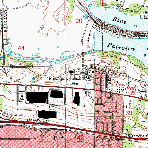 Topographic Map of Gresham Wastewater Treatment Plant, OR
