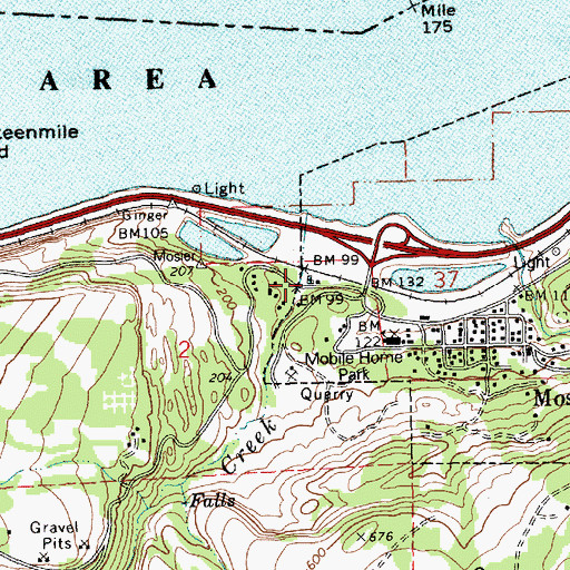 Topographic Map of Mosier Wastewater Treatment Plant, OR