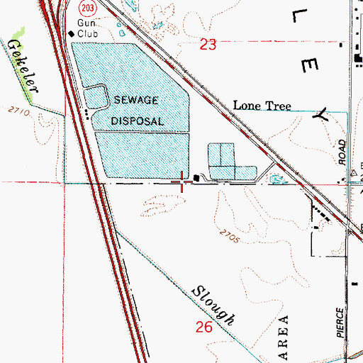 Topographic Map of La Grande Wastewater Treatment Plant, OR