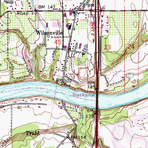 Topographic Map of Wilsonville Wastewater Treatment Plant, OR