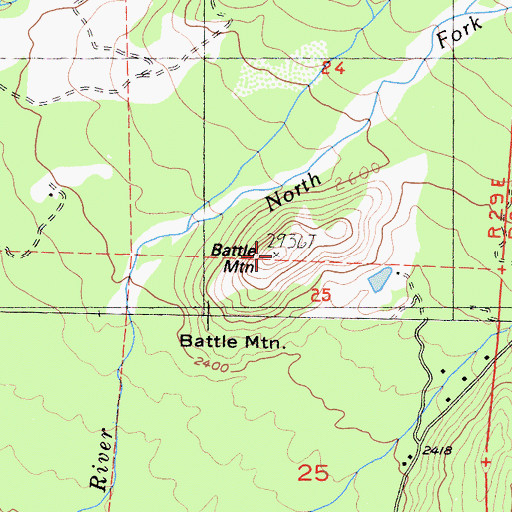 Topographic Map of Battle Mountain, CA