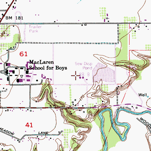 Topographic Map of Woodburn Wastewater Treatment Plant, OR