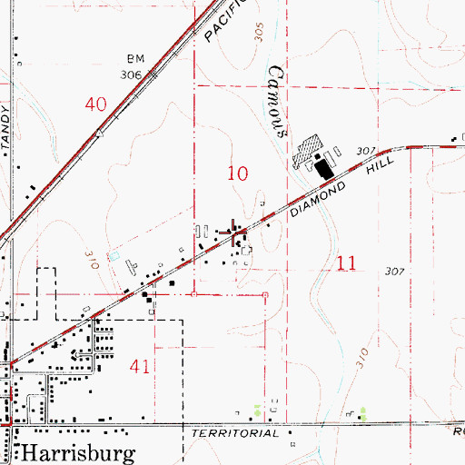 Topographic Map of Diamond Hill Wastewater Treatment Plant, OR