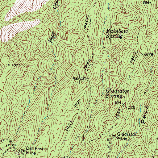 Topographic Map of Bull Run Trail, AZ
