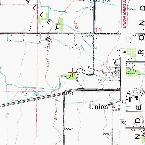 Topographic Map of Union Sewer Treatment Plant, OR