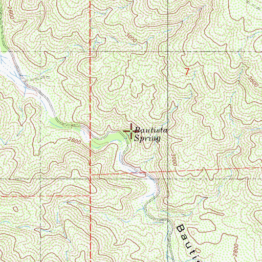 Topographic Map of Bautista Guard Station, CA