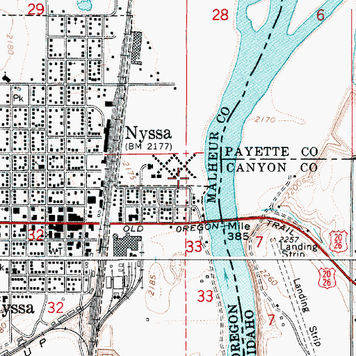 Topographic Map of Nyssa Wastewater Treatment Plant, OR