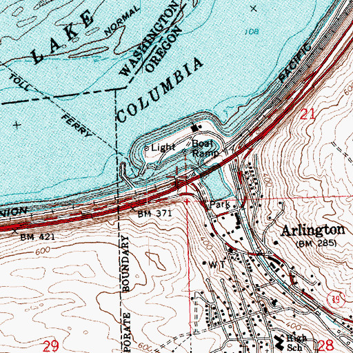 Topographic Map of Arlington Sewer Treatment Plant, OR