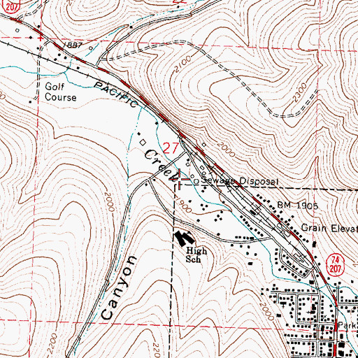 Topographic Map of Heppner Wastewater Treatment Plant, OR