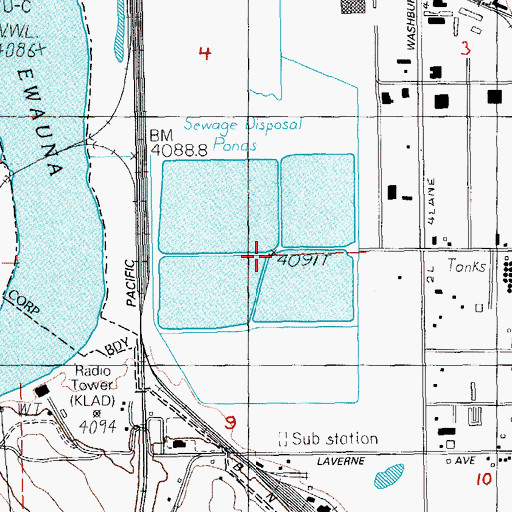 Topographic Map of South Suburban Sanitary District Sewage Treatment, OR