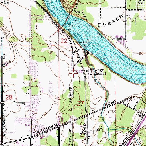 Topographic Map of Canby Wastewater Treatment Plant, OR