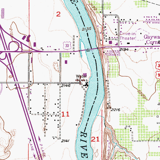 Topographic Map of Ontario Water Treatment Plant, OR