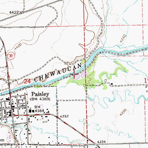 Topographic Map of Paisley Sewage Treatment Plant and Lagoons, OR