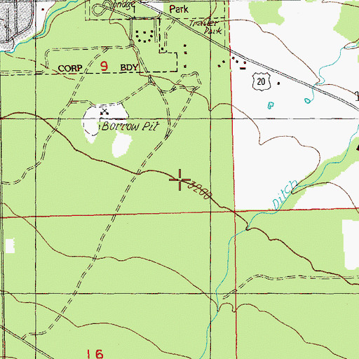 Topographic Map of Sisters Wastewater Treatment Lagoons, OR