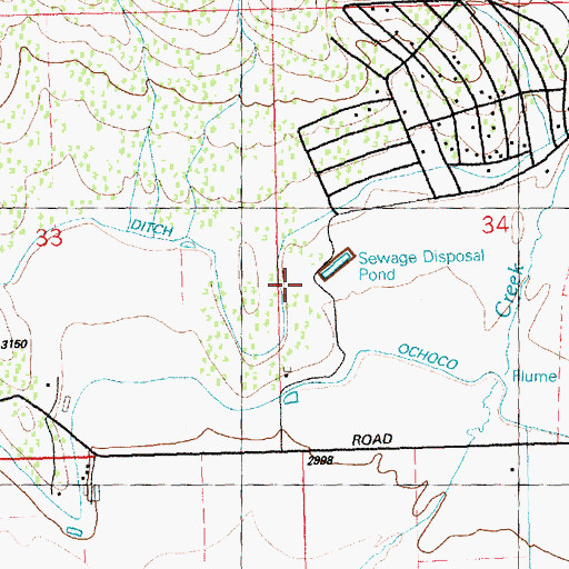Topographic Map of Ochoco West Sanitary District Sewage Treatment Lagoons, OR