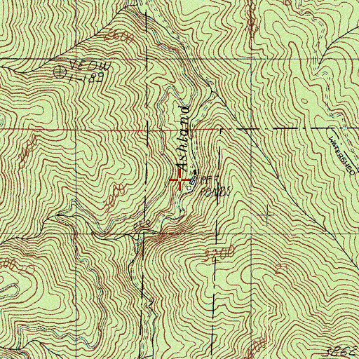 Topographic Map of Ashland Water Treatment Plant, OR