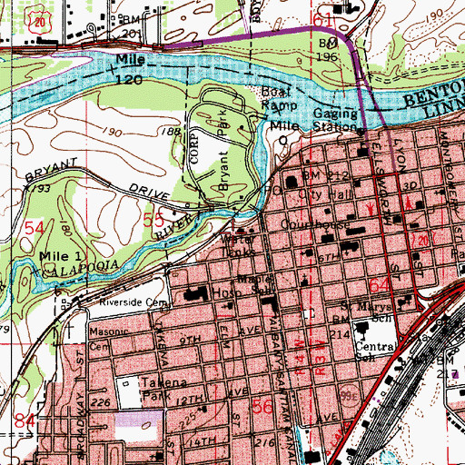 Topographic Map of Albany Water Treatment Plant, OR