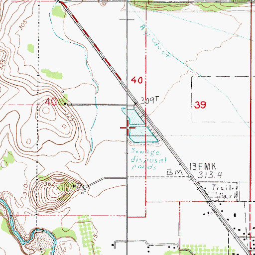 Topographic Map of Brownsville Sewage Treatment Facility, OR