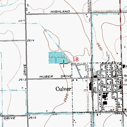 Topographic Map of Culver Sewage Treatment Facility, OR