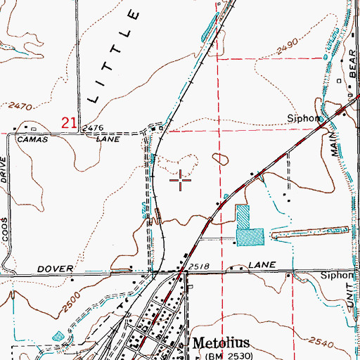 Topographic Map of Metolius Sewage Treatment Plant, OR
