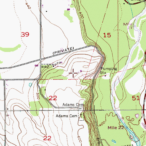 Topographic Map of Molalla Municipal Water Treatment Plant, OR