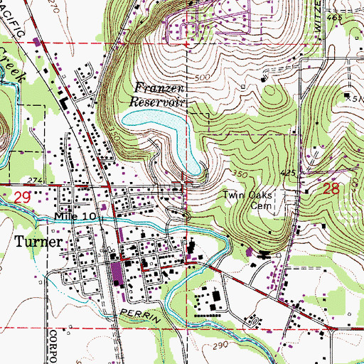 Topographic Map of Salem Water Treatment Plant, OR