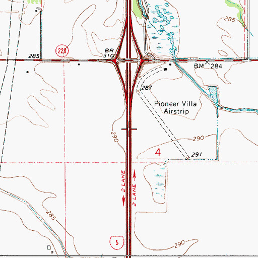 Topographic Map of Pioneer Villa Sewage Treatment Lagoon, OR