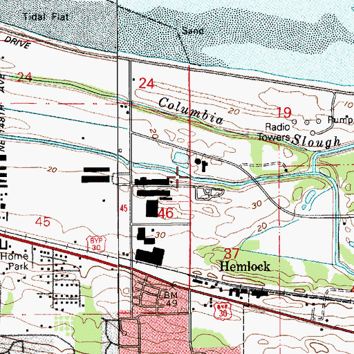 Topographic Map of Portland Groundwater Pump Station, OR
