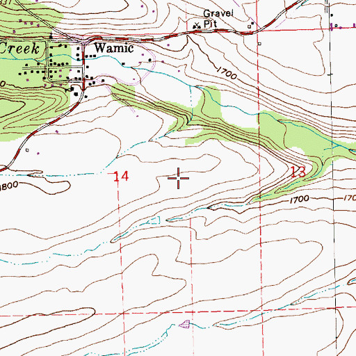 Topographic Map of Wamic Water and Sewer Authority, OR