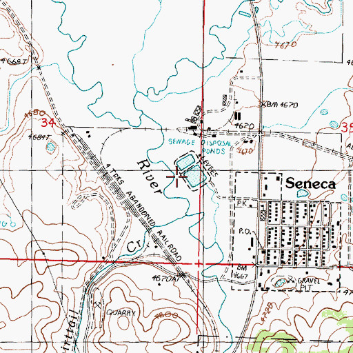 Topographic Map of Seneca Wastewater Treatment Lagoon, OR
