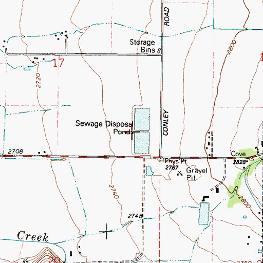 Topographic Map of Cove Sewer Treatment Plant, OR