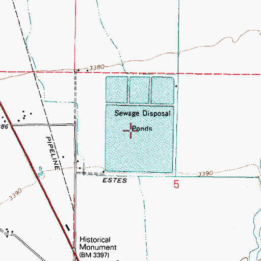 Topographic Map of Baker City Wastewater Treatment Facility, OR