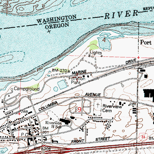 Topographic Map of Boardman Water Treatment Plant, OR