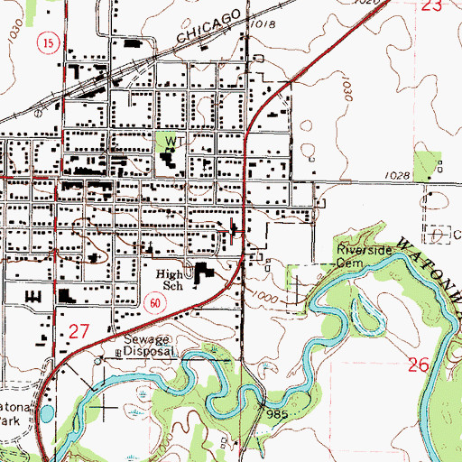 Topographic Map of Madelia Community Hospital and Clinic, MN